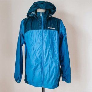 COLUMBIA PACKABLE WINDBREAKER BLUE MENS SMALL